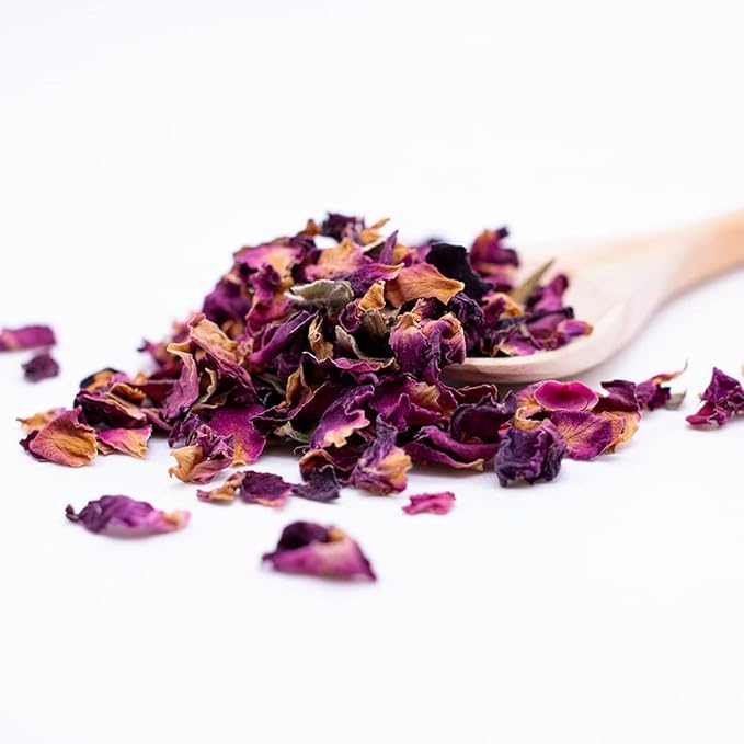 MagJo Naturals Red Rose Petals, Dried, Culinary Grade A, Harvested from Faiyum Oasis in Egypt (8 oz)