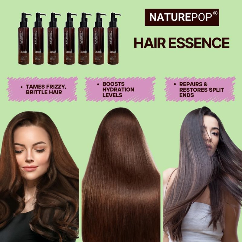 Naturepop Hair Essence Anti-Frizz, Hydration and Nutrition Hair Essence for Damaged, Bleached and Dry Hair 5.29 fl oz / 150 g Made in Korea