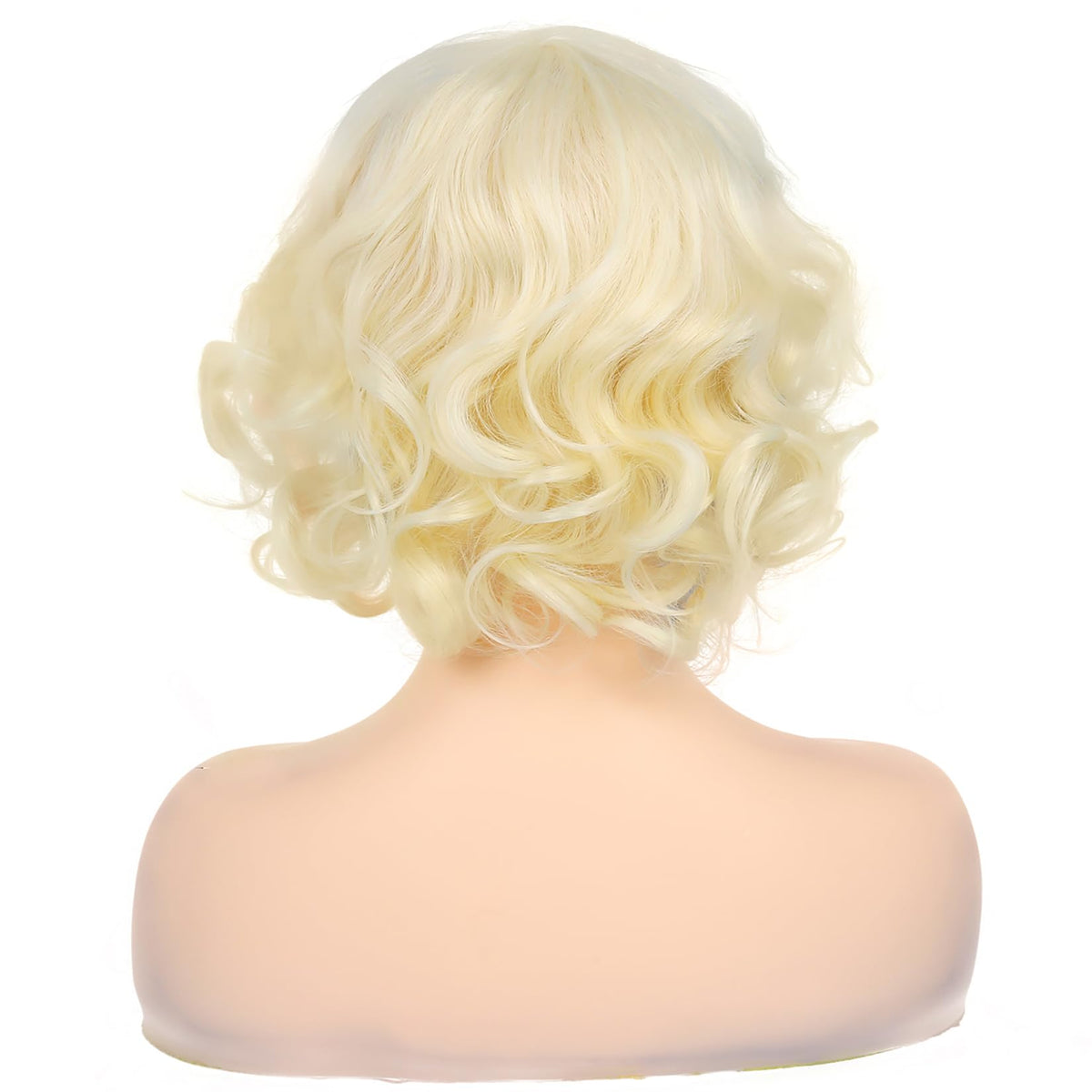 Dsimeig Short Curly Wavy Blonde Wigs for Women Synthetic Natural Hair Wig Halloween Costume Cosplay Wig