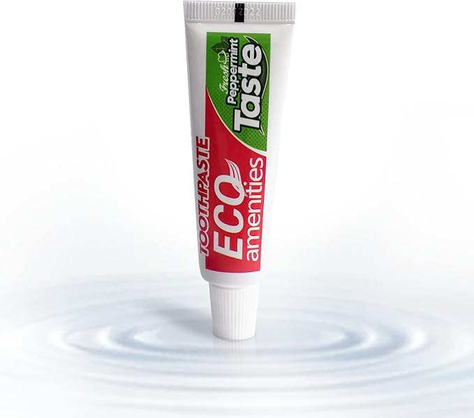 ECO amenities Travel Toothpaste Tubes - TSA-Approved Bulk Toothpaste - Peppermint Flavor Mini Pack - Travel Hygiene Kit Bulk - 0.2 Oz Tube