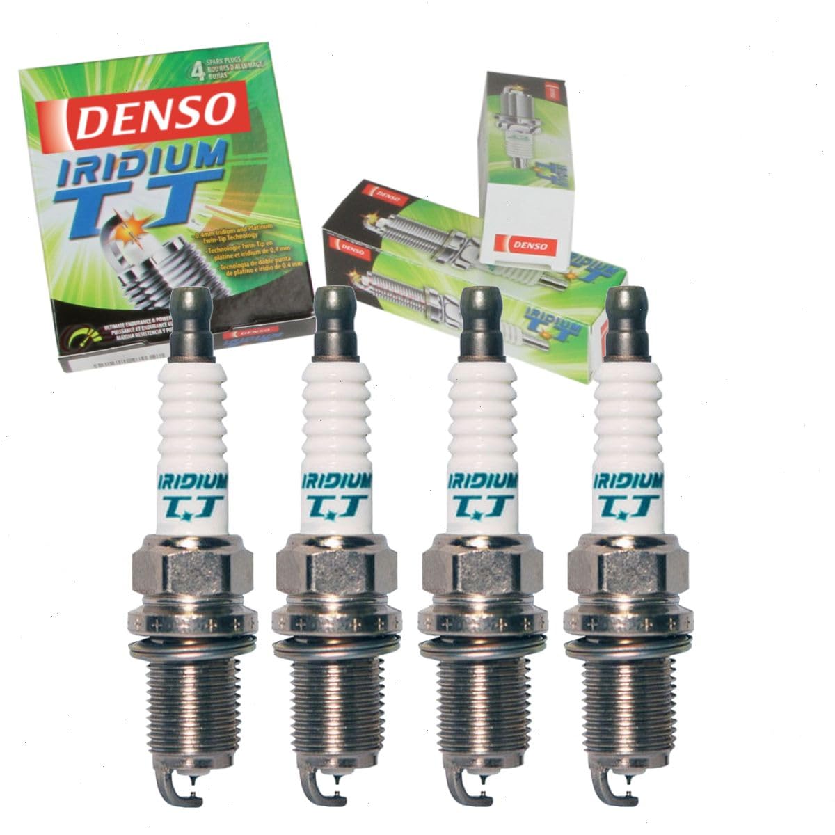 4 pc DENSO Iridium TT Spark Plugs compatible with Honda CR-V 2.0L 2.4L L4 2000-2009