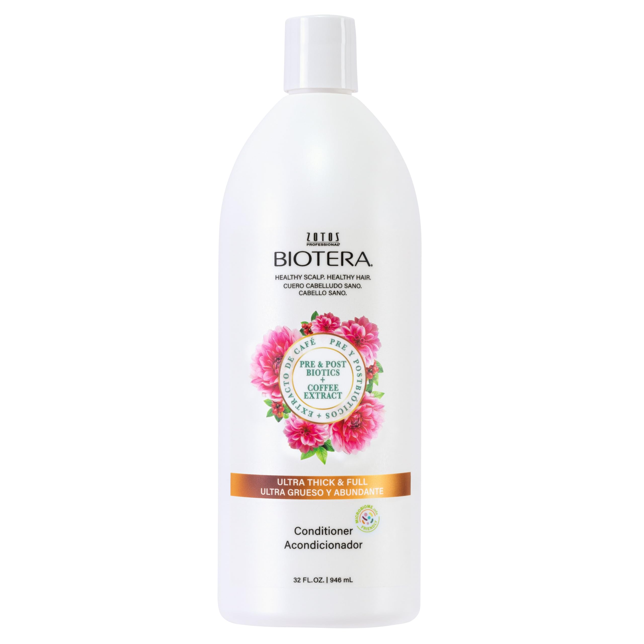 Biotera Ultra Thick & Full Volumizing Conditioner for Fine, Limp Hair - Adds Volume & Fullness with Coconut & Coffee Extract, Enhances Shine & Softness, Sulfate-Free, Color-Safe, Vegan, 32 Fl Oz