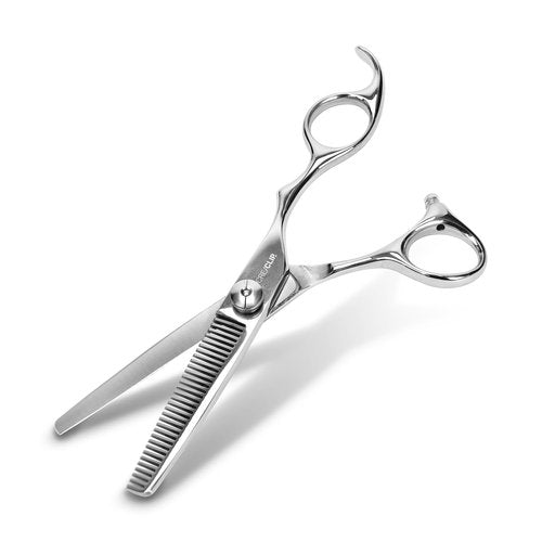 CreaProducts Original CreaClip Case and Hair Scissors, Hair Cutting Tool Hair Cutting Shears Thinning Scissors Hair Comb for Layers Bangs Kids Hair Cut Hair Cutting Kit (Set of 5) (CC043)