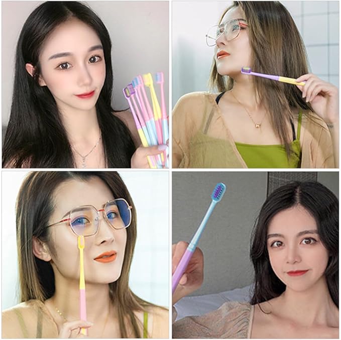 8pcs Adult Toothbrushes Small Head Soft Bristles Flexible Gum Care Family Toothbrush Set for Home and Travel