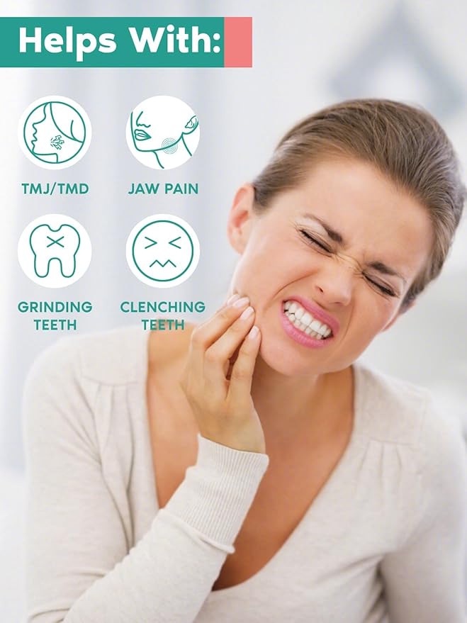 TMJ Relief Products Jaw, TMJ Relief Massager, Vibration and Heating, Ergonomic Multi-Needle Design TMJ Massage Tool, Effective Jaw & Neck Pain, Grinding and Clenching Teeth Relief, White