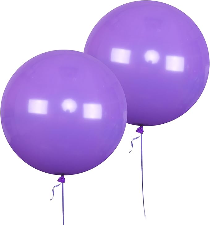 AZOWA 24 Inch Purple Balloon 10 Large Latex Balloons for Party Wedding Birthday Baby Shower Decoration (Purple, 10 Pcs)