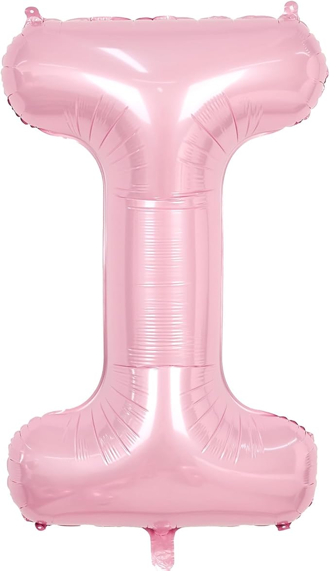 Pink Letter I Balloons,40 Inch I Letter Balloon Light Pink,A to Z Alphabet Helium Custom Pastel Balloon for Birthday Anniversary Baby Shower Wedding Party Decorations