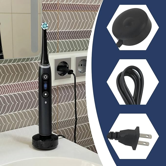 YYU Fast Charging Base with Safety Protection for Oral-B iO Toothbrush - Black
