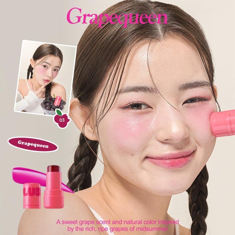 Elensilia Plush Water Jelly Lip & Cheek Tint – Grape Queen, 10g (0.35oz) | Lightweight & Buildable Tint for a Natural, Fresh Glow