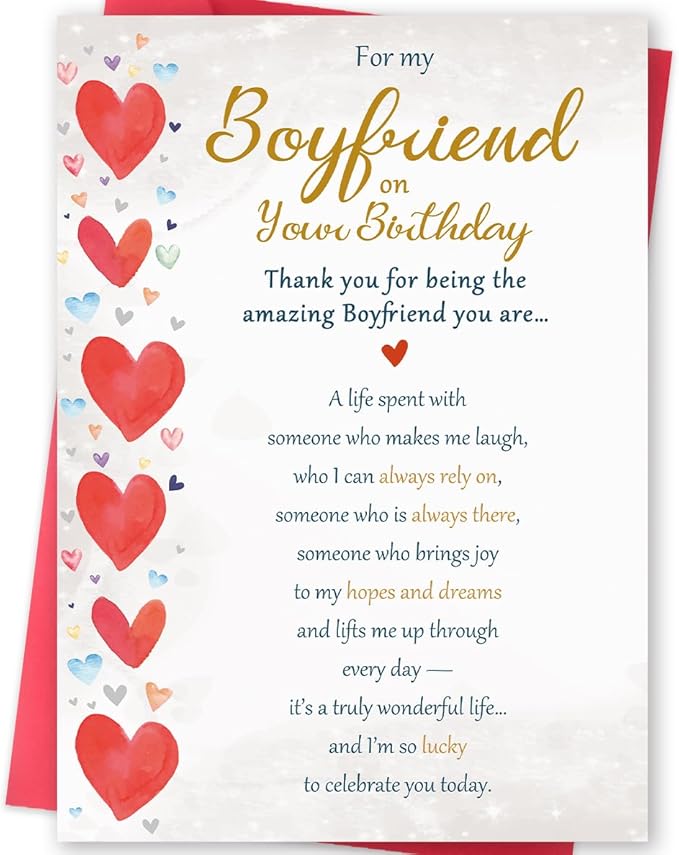 Boyfriend Birthday Card Gifts, Funny Birthday Card for Boyfriend Him Husband Men