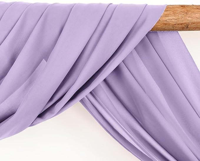 Wedding Arch Draping Fabric 30'' x 18FT Sheer Chiffon Arch Drape Backdrop 2 Panel Lilac Drapes for Easter Bridal Shower Baby Shower Photo Booth Church Decor Birthday Party Outdoor Decoration