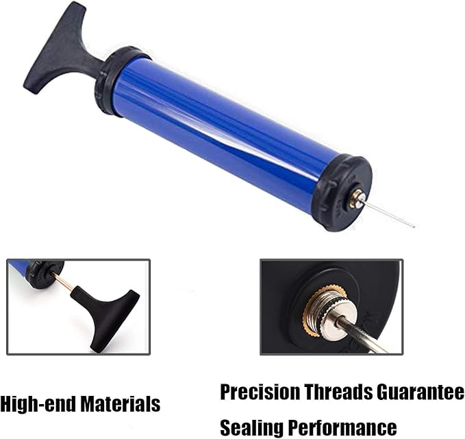 HDNNC Portable Ball Pump, Air Pump with 4 Needles 2 Nozzle 1 Extension Hose Great for Basketball Football Volleyball Soccer