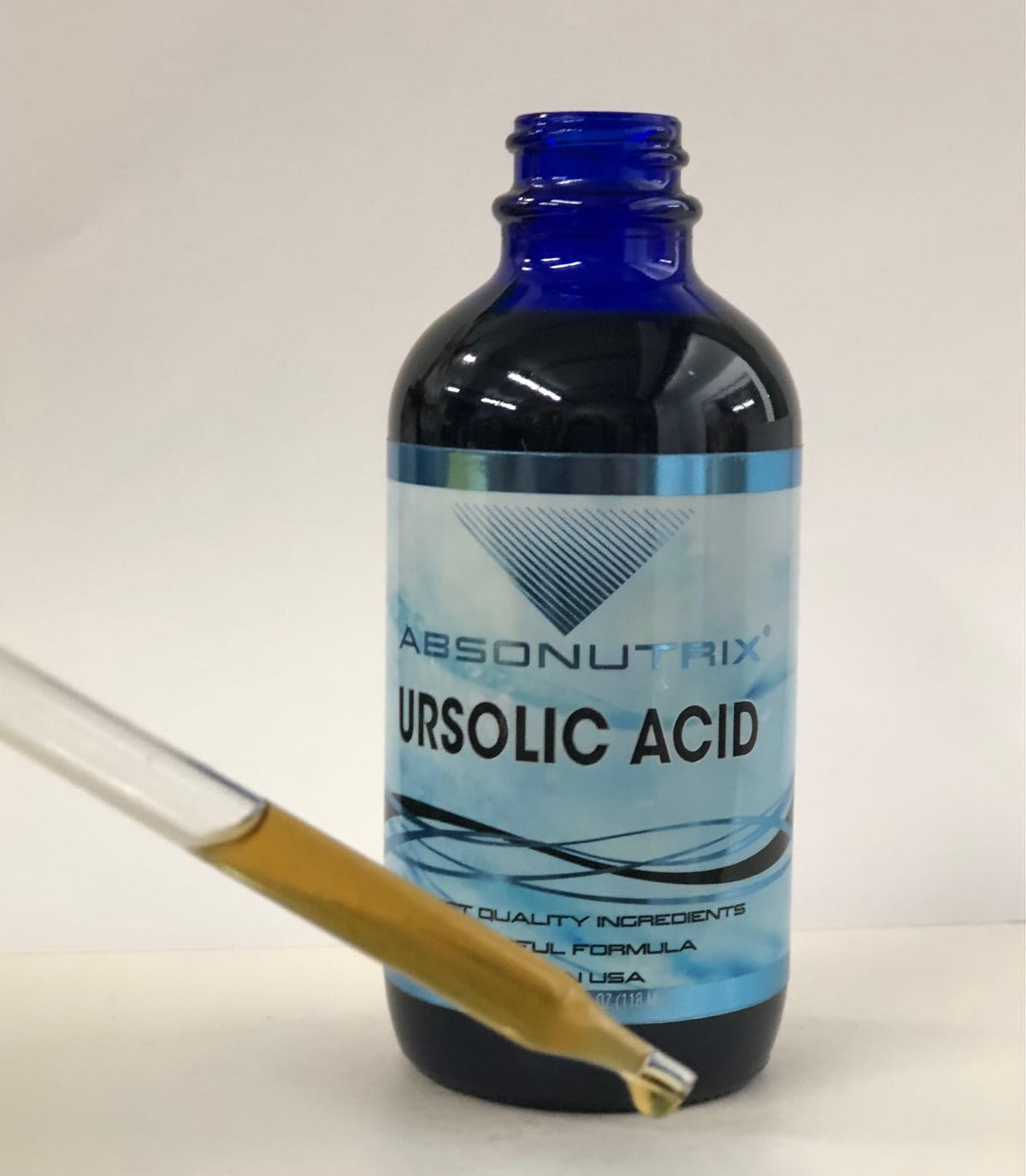 Absonutrix Ursolic Acid 590mg, 4 Fl Oz Bottle, 200 Highly Potent Servings, High Bioavailability, Quick Absorption, Third-Party Tested, GMP-Certified, Non-GMO, Cruelty-Free Products, Made in USA