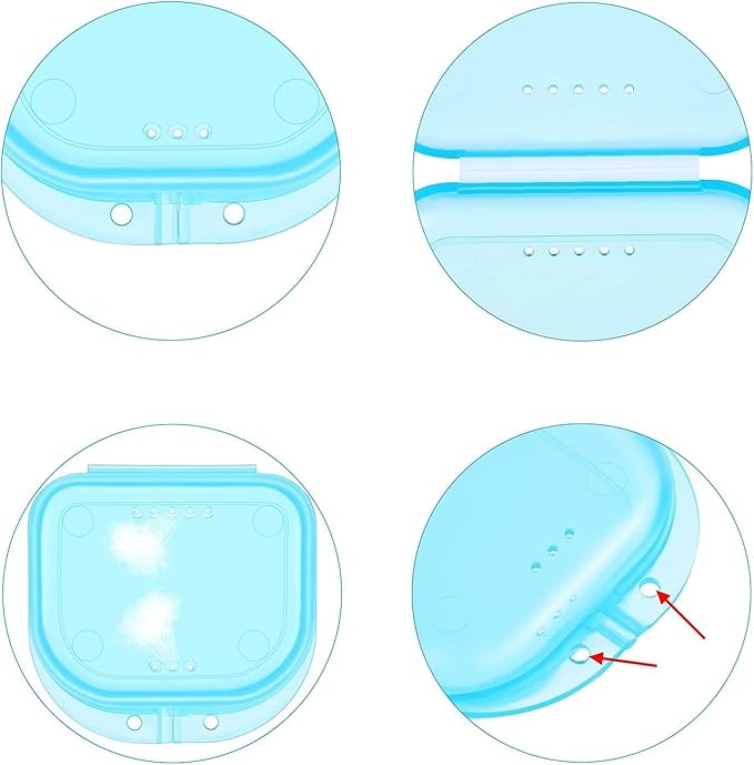 Kids Mouth Guard Blue for Grinding Teeth 8 Pack Moldable Night Guards for Clenching Teeth | Comfortable Nighttime Protection Guard | Including Hygiene Case & Gel Ice Pack