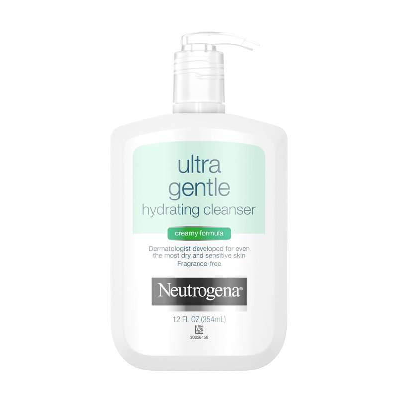 Neutrogena Ultra Gentle Hydrating Facial Cleanser, Non-Foaming Face Wash for Sensitive Skin, Gently Cleanses Face Without Over Drying, Oil, Soap & Fragrance-Free, 12 fl. oz