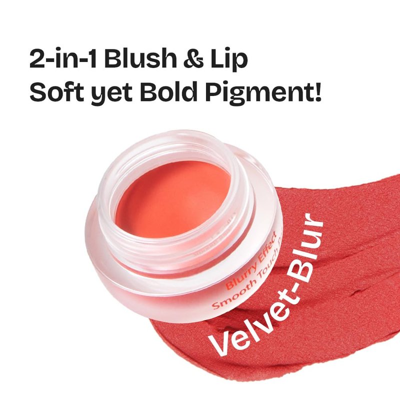 MILKTOUCH dearthing Blurry Effect Smooth Touch Pot - Lip and Blush, Soft Airy Matte Finish, Vivrant Color | Stocking Stuffers for Women (01 Soft Baby, 0.16 Fl Oz)