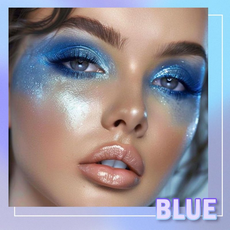 WanTuoluo 9 Colors Blue Smoky Matte Shimmer Eyeshadow Palette with Mirror for Eye Makeup,High Pigmented Eye Shadow Primers Powder Palet de sombras de ojos