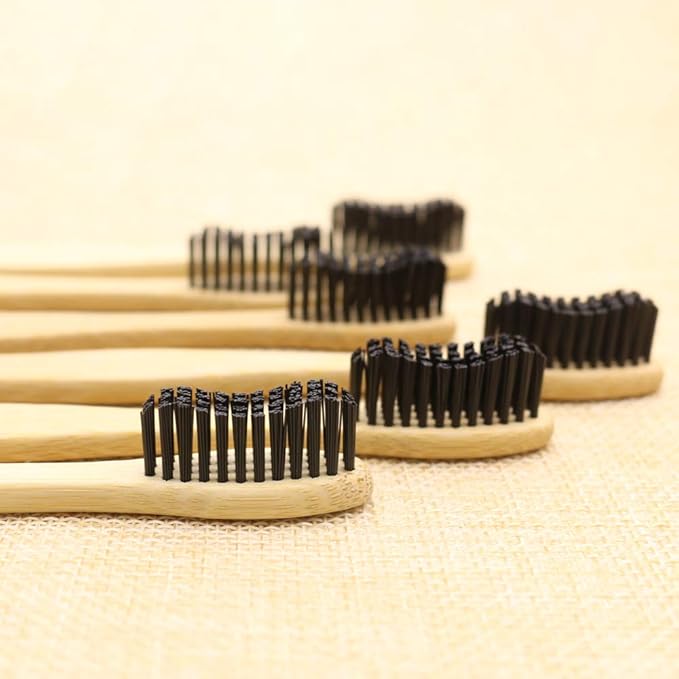 Hard Toothbrush Bamboo Toothbrush for Adult Manual Toothbrsuh Hard Bristles Pack of 6