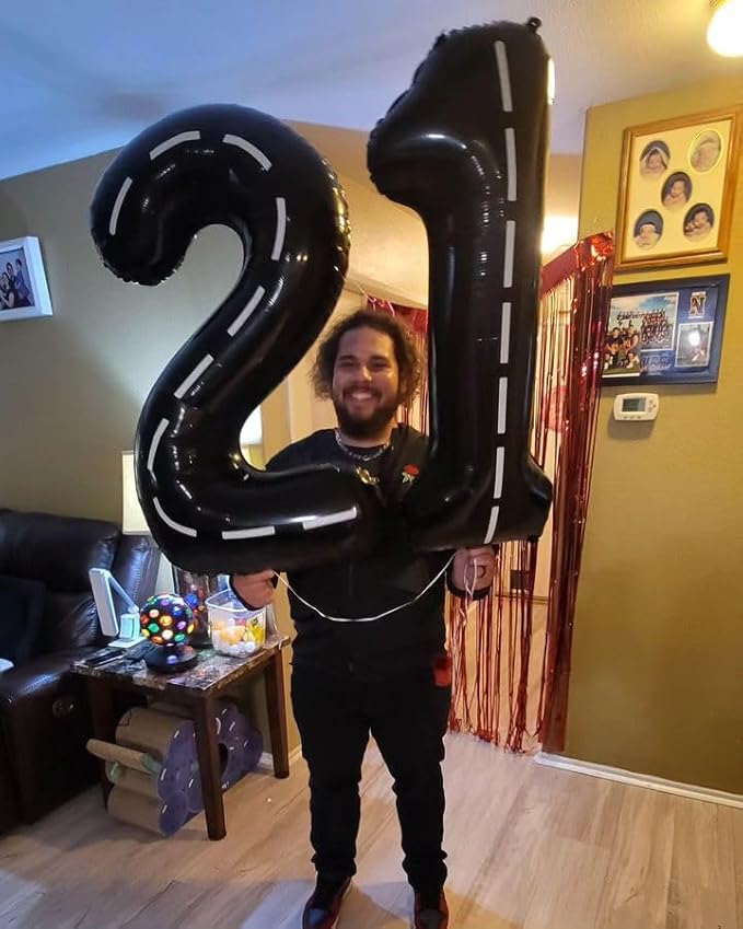 Race Car Number 3 Balloon 40 Inch, 3 Balloon Number, 3rd Birthday Decorations, Race Car Party Supplies for Boys Girls