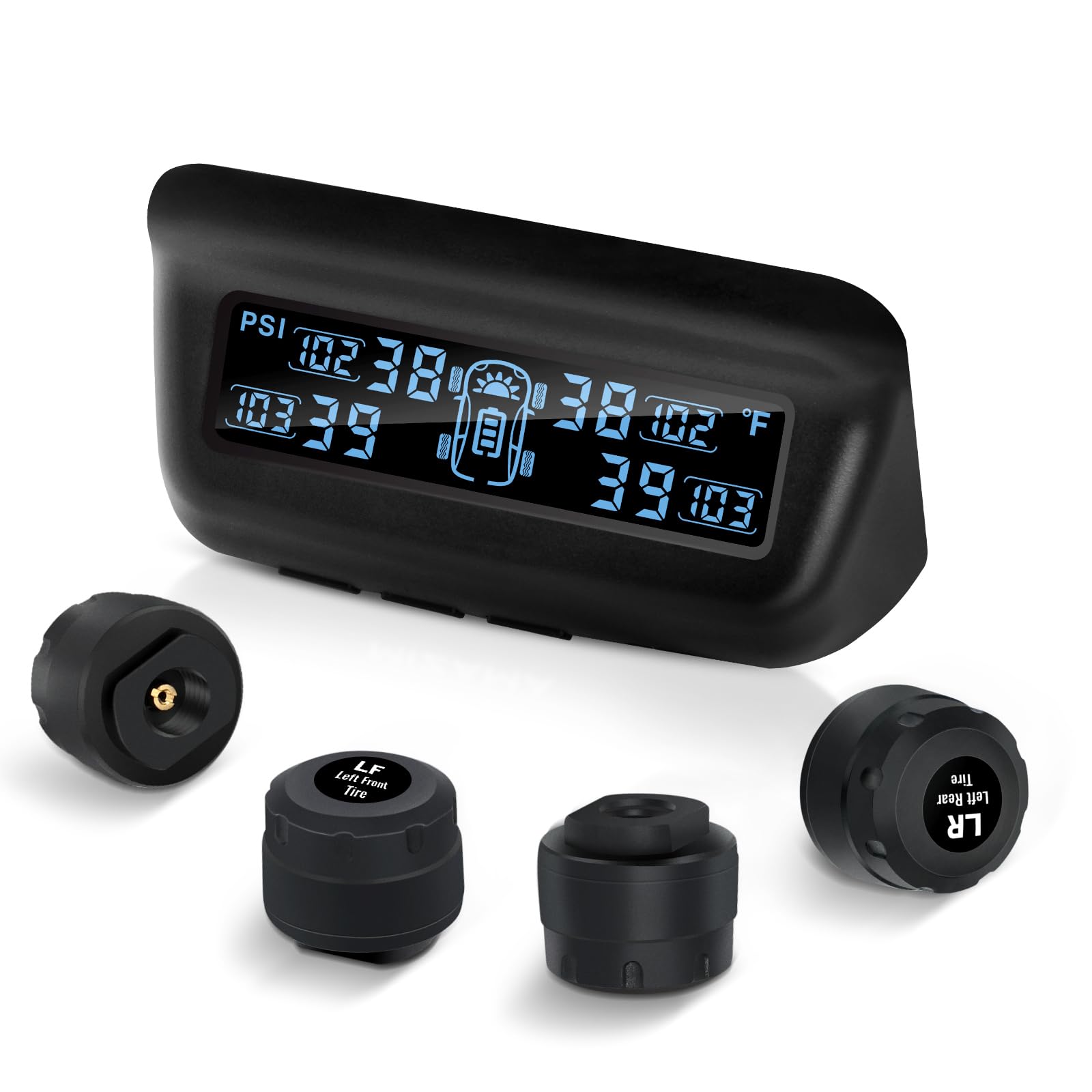 Masoll Tire Pressure Monitoring System, RV/Trailler TPMS with Solar Charging & Auto Calibration, M13 LCD Display tpms 4 sensors