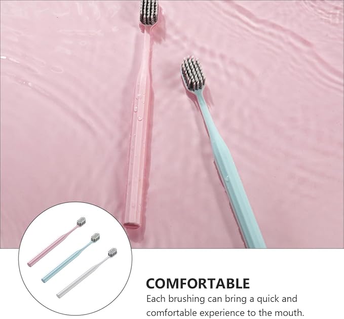 VILLCASE Soft-Bristle Toothbrush Set 3pcs, Ultra-fine Spiral Bristles, Manual Toothbrush for Adults, Personal Oral Care for Daily Use