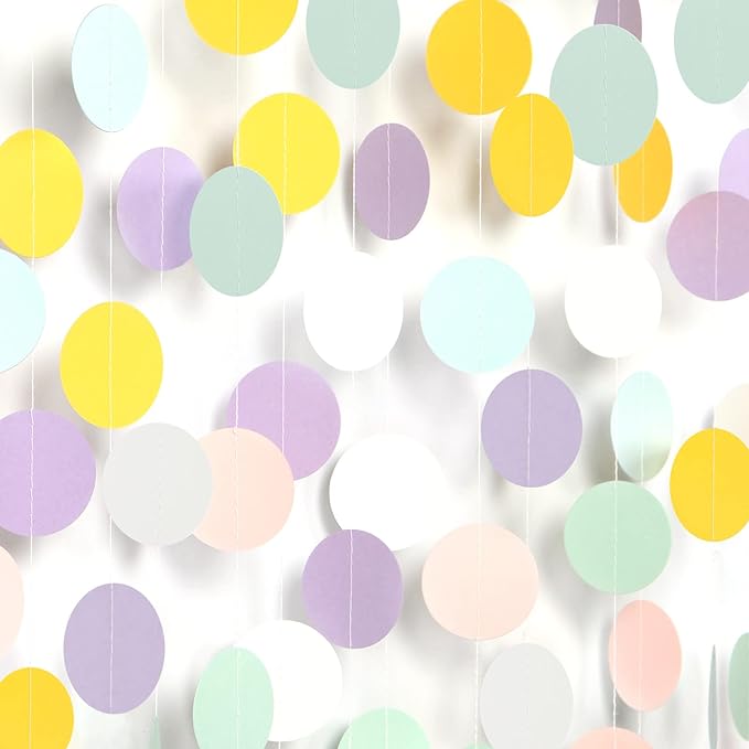 Pastel-Rainbow Party-Decorations Supplies Streamers Garland - 52Ft Baby Shower Boy Girl Birthday Wedding Hanging Paper Banner Backdrop Decor Lasting Surprise