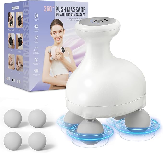 DEITY 4 Heads Handheld Massage Gun Deep Tissue, Electric Body Massager, Percussion Muscle Massager for Easing Shoulder and Back Tension, with Reverse Thrust Function, Gift for Families Friends