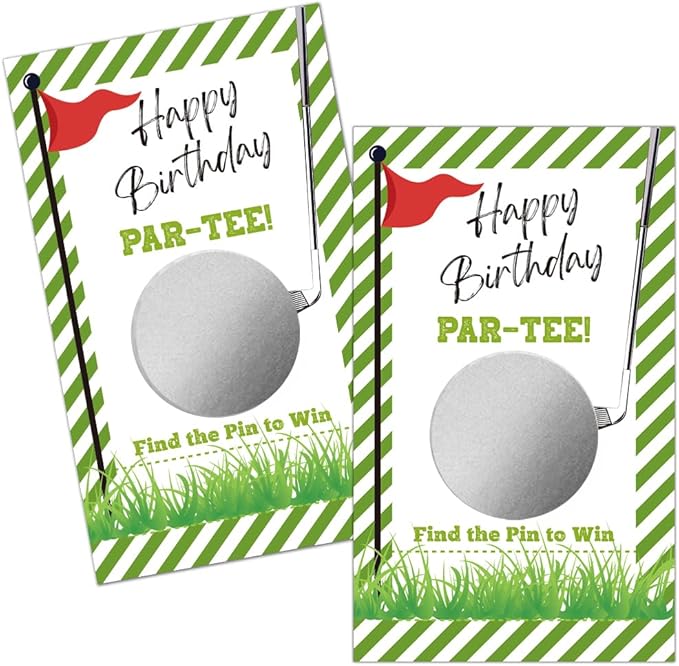 Haizct 50 Pack Happy Birthday Theme Scratch Off Game, Scratch Card for 18th Birthday Party Lottery Group Game, 18th Gifts for Golf Lover, Raffle Tickets, Baby Shower