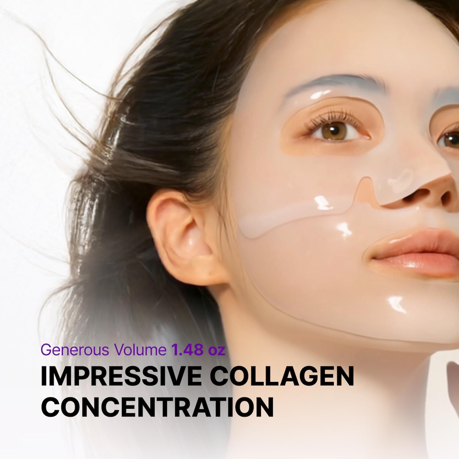 SKINEGO Pharmeus Super Glow Deep Collagen Hydrogel Mask 1.48 oz × 4 Sheets, 5,000,000ppb Hydrolyzed Collagen, Elasticity, Wrinkle Care & Radiance, Overnight K-Beauty Mask (4 Count (Pack of 1))
