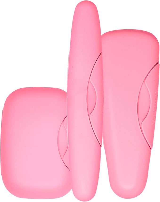 RADIUS Travel Case Value Pack, 3 Count (Toothbrush, Razor, Soap), BPA-Free Recycled Plastic, Portable for Bathroom, School, Home, Camping - Pastel Pink