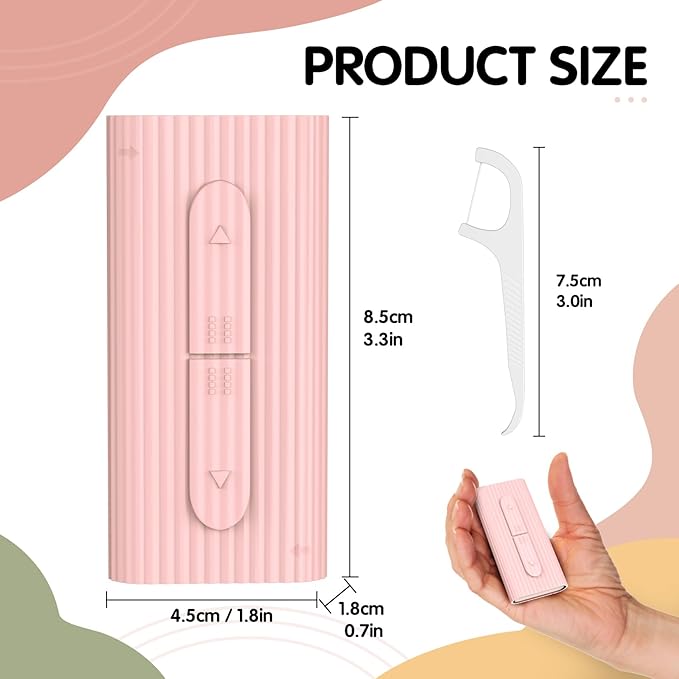 RAZOKO Dental Floss Portable Case, Storage 10 Picks Floss in Box,Floss Pick Dispenser for Cleaning Teeth and Oral Care,Toothpick Floss is Perfect for Dating,Travel,Hotels 2PCS