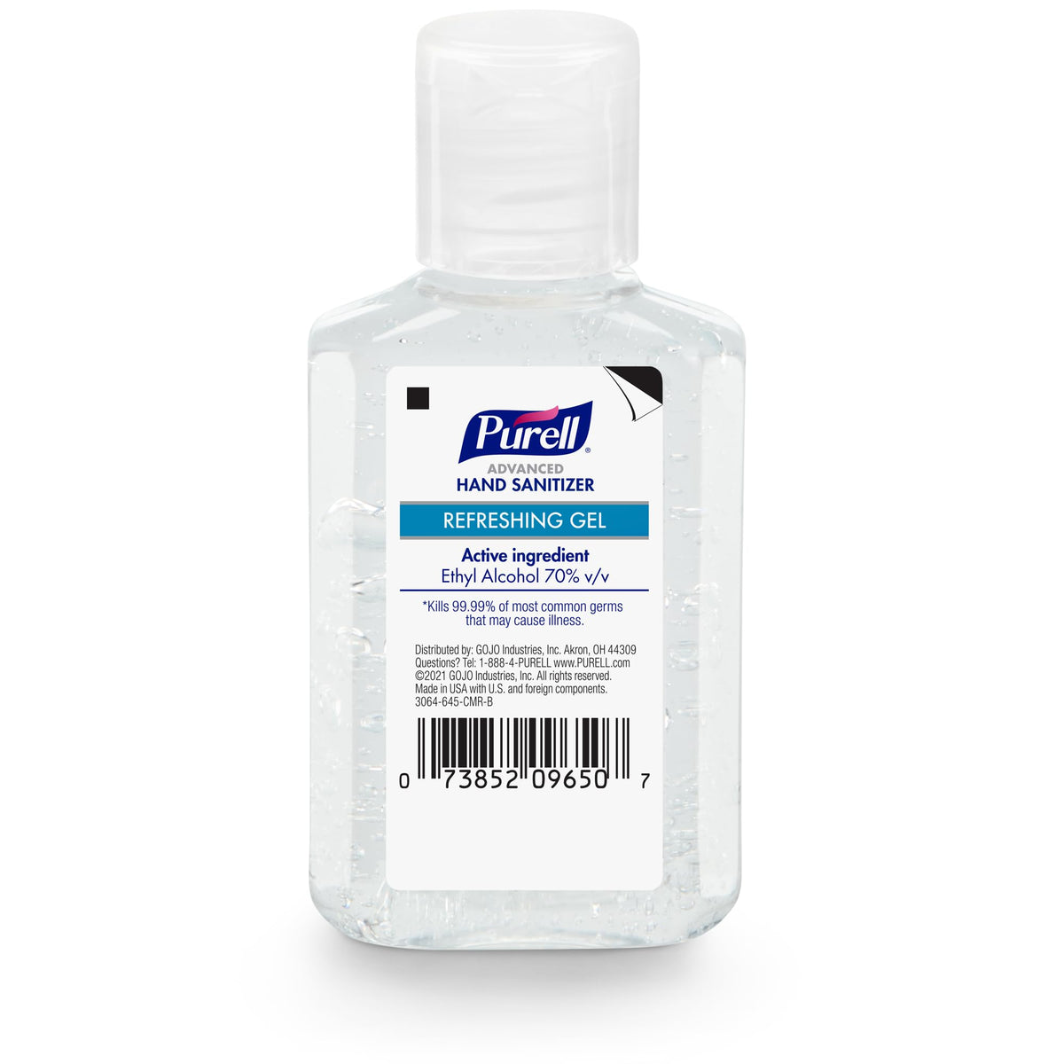 Purell Advanced Hand Sanitizer Refreshing Gel, Clean Scent, 2 fl oz Travel Size Flip Cap Bottle (Pack of 6) – 3155-04-EC