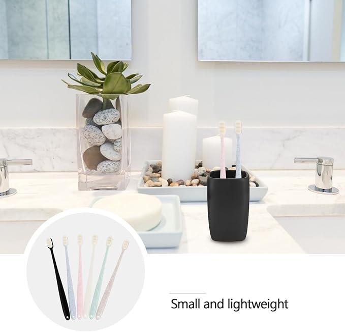 6pcs Super Soft Manual Toothbrushes for Adults Gentle Bristles for Deep Cleaning Plaque and Travel-Friendly Oral Care