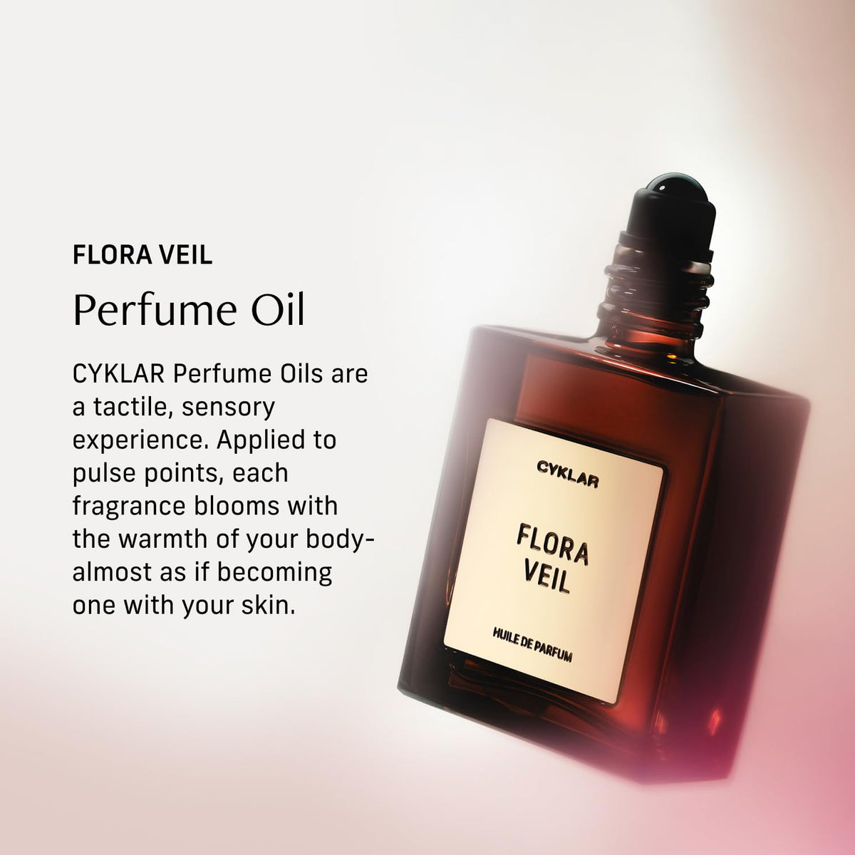 CYKLAR Perfume Oil for Skin – Flora Veil Scent – Fresh, Clean & Floral Perfume Fragrance with Raspberry, Peony & White Amber Notes – Travel-Friendly 15ml