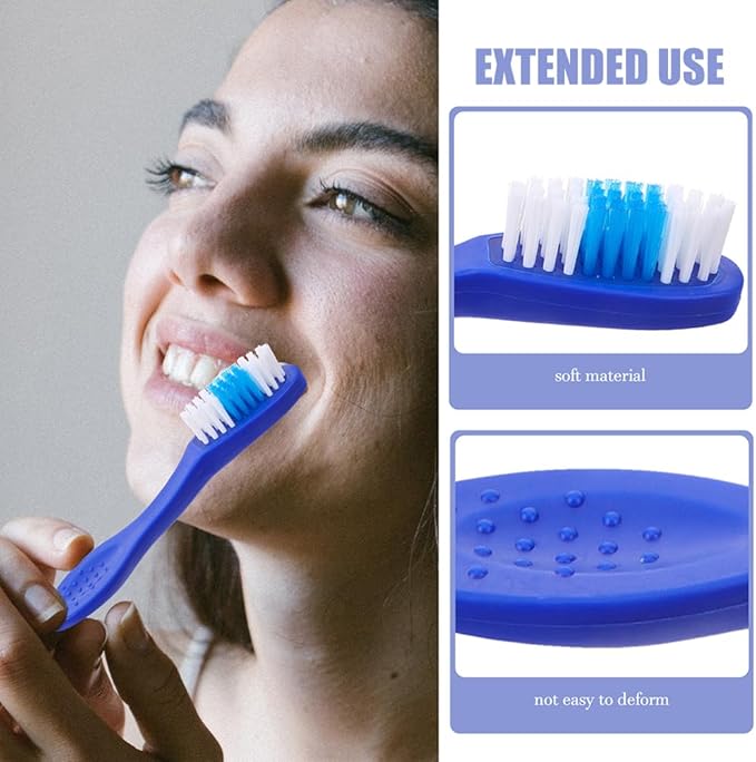 Baluue 20pcs Short Handle Security Toothbrush, Prison Security Toothbrush Individually Packaged for Prison, Detention Center, Travel, Blue, 3.66 Inch