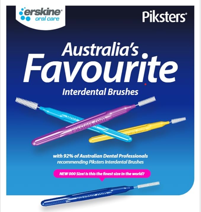 Piksters Interdental Brushes, 40 pk, Size 2, Interdental Tooth Brush for Small & Medium Gaps, Gum Soft Bristles for Plaque Removal, Safe for Braces