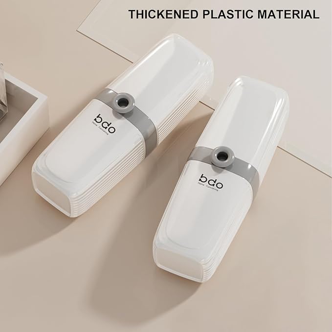Toothbrush Travel Case Portable White Toothbrush Holders with Cover Leakproof Toothbrush & Toothpaste Holder for Traveling School Camping Business Trip Bathroom