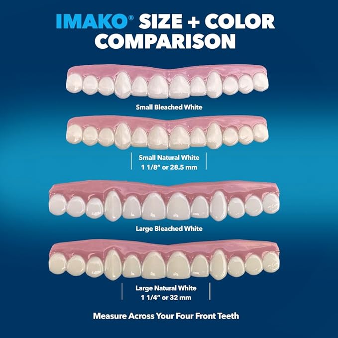 Imako Premium Cosmetic Uppers - 1 Pack - Small, Natural White - DIY Smile Makeover - Made in USA