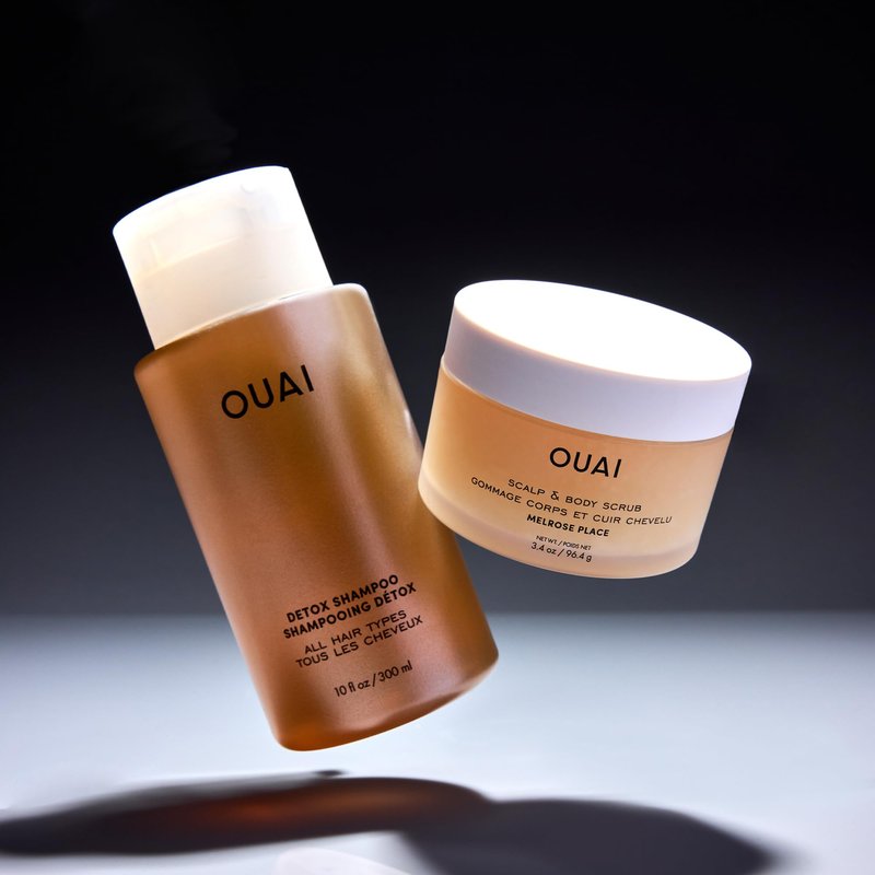 OUAI Hair Care Set - Clarifying Shampoo & Exfoliating Scalp Scrub - Deep Cleansing & Balancing - Hair Care Kit with Detox Shampoo & Travel Size Sugar Scrub for Scalp (2 Count)