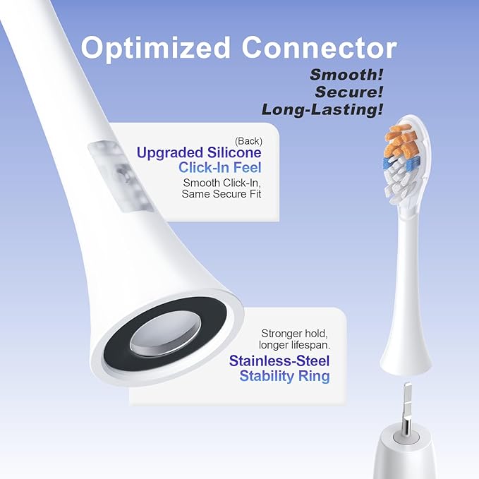 Replacement Toothbrush Heads, Compatible with Philips Sonicare Click-on Handles Replacement Brush Head with All-in-One Cleaning Electric Toothbrush Head, 8 Pack Replacement Heads