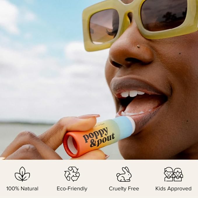 Poppy & Pout Pride Punch Jumbo Lip Balm | All Natural Lip Balms & Moisturizers | Hydrates with Beeswax, Vitamin E, Organic Coconut Oil | Cruelty-Free | Lip Balm in Recyclable Cardboard Tube