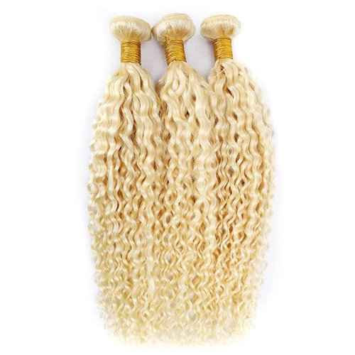 Condescension Human Hair Bundles 18 20 22 Inch Blonde 613 Jerry Curly Bundles Human Hair Unprocessed Brazilian Virgin Quick Weave Hair for Black Women