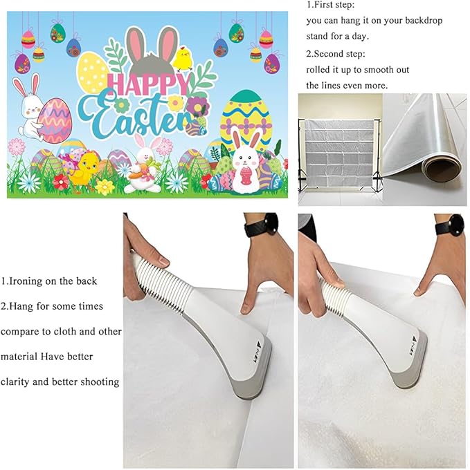 5x3ft Happy Easter Backdrop Birthday Banner for Easter Decorations Party Decor
