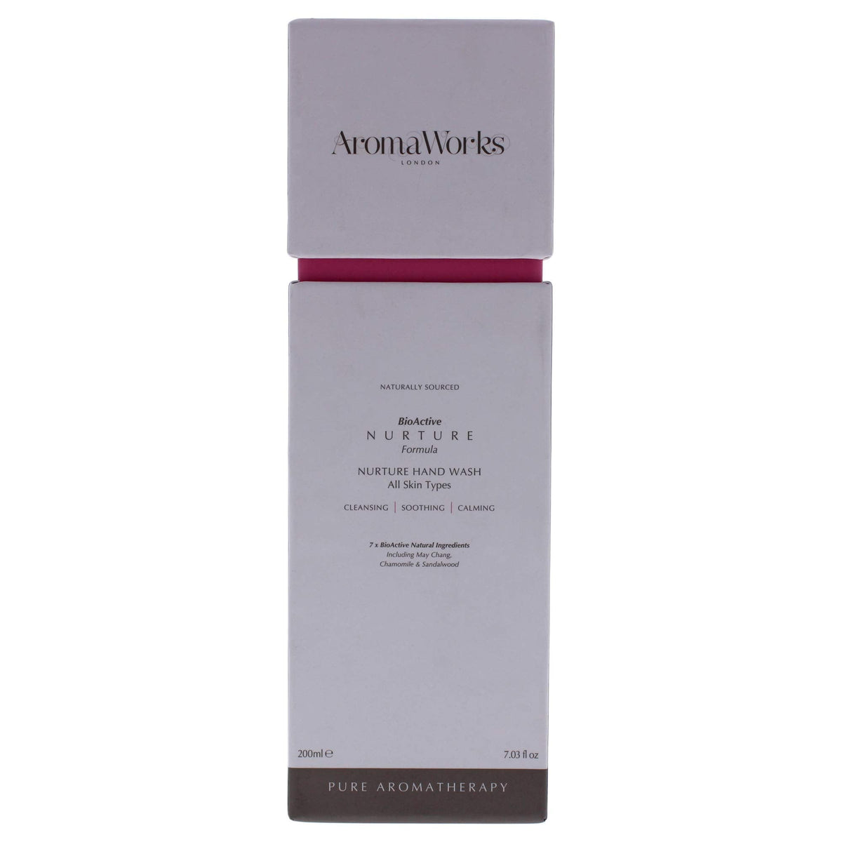 Aromaworks Nurture Hand Wash - May Chang, Roman Chamomile And Sandalwood Aromas - Cleansing, Soothing And Calming - Natural, Vegan - 100% Pure Essential Oil - Cleanses Without Drying - 7.03 Oz