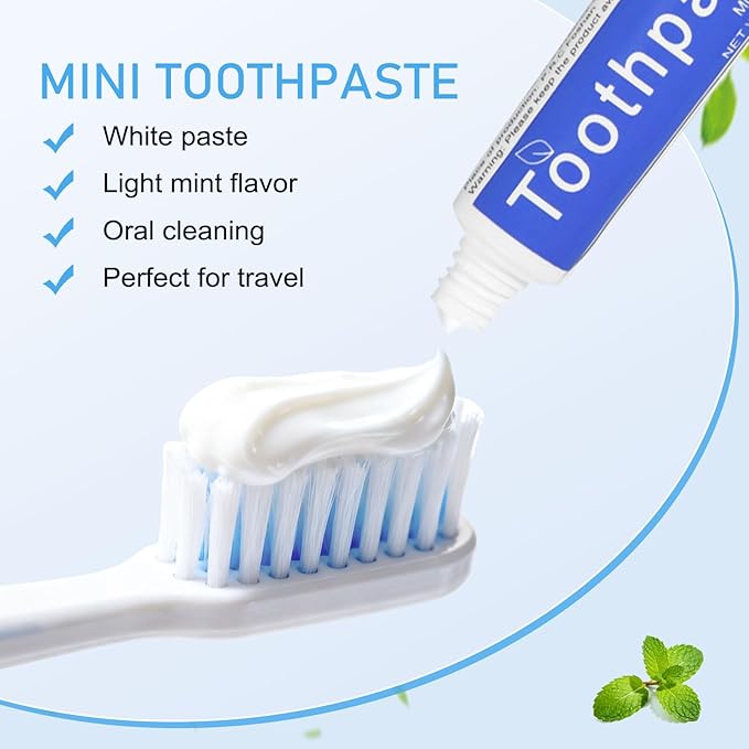 HOIQIRY 0.28 oz Small Travel Size Toothpast Bulk - Pack of 300,Disposable Mint Flavor 0.8x3.14 inches Single Use Mini Toothpaste for Hotel,Camping,Homeless,Charity,Guests,Office,Vacation
