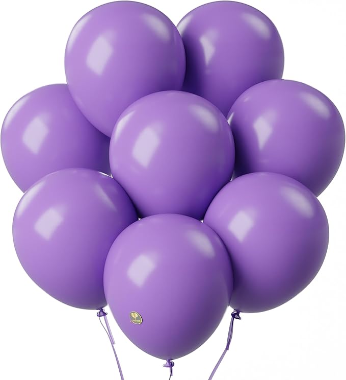 AFTERLOON® Biodegradable Balloons 24 pcs Purple 12 Inch, Matte Color Thickened Extra Strong Latex Helium Float, Multicolor Colorful Bulk Color ballon baloon Globos Para Decoration De Fiestas Kids