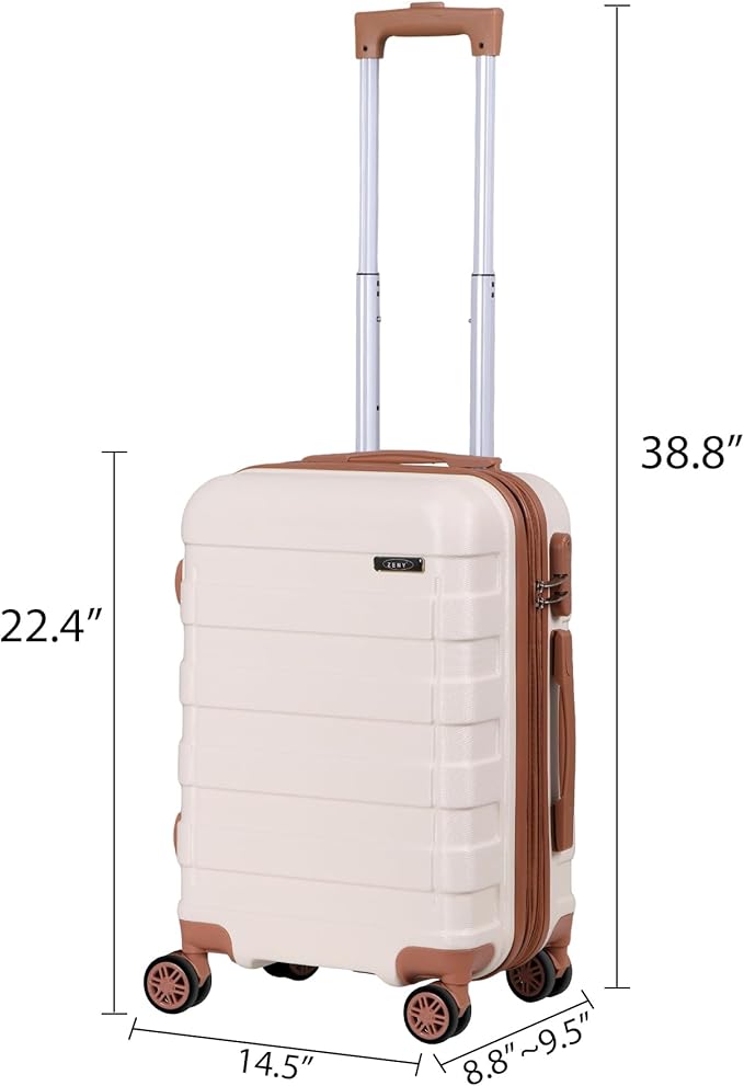 LEMY Hardside Expandable Luggage,Waterproof Suitcase with Spinner Wheels&Height Adjustable Handle for Travel, Business Trips,White