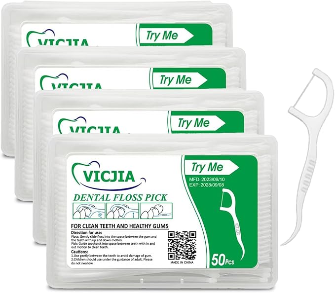 Tooth Floss Picks Unflavored Dental Floss for Teeth Tooth Picks Flossers,200 Count Floss Sticks for car,Home Tooth Pick Small