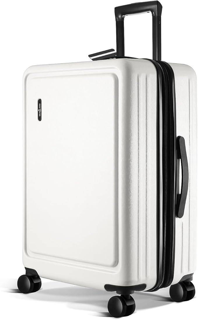 TRAVELARIM 24 Inch Luggage with Spinner Wheels, Hard Shell Suitcase with TSA Locks for Luggage, Travel Large Suitcase, Expandable Hard Shell Suitcases, White