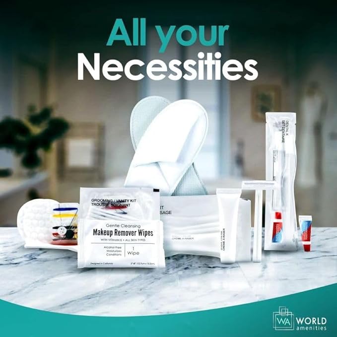 World Amenities - Bulk Disposable Dental Kit Bundle with Toothbrush and Toothpaste | 48 Count | Individually Wrapped - Travel Size Toiletries, Guest Hotel Amenities